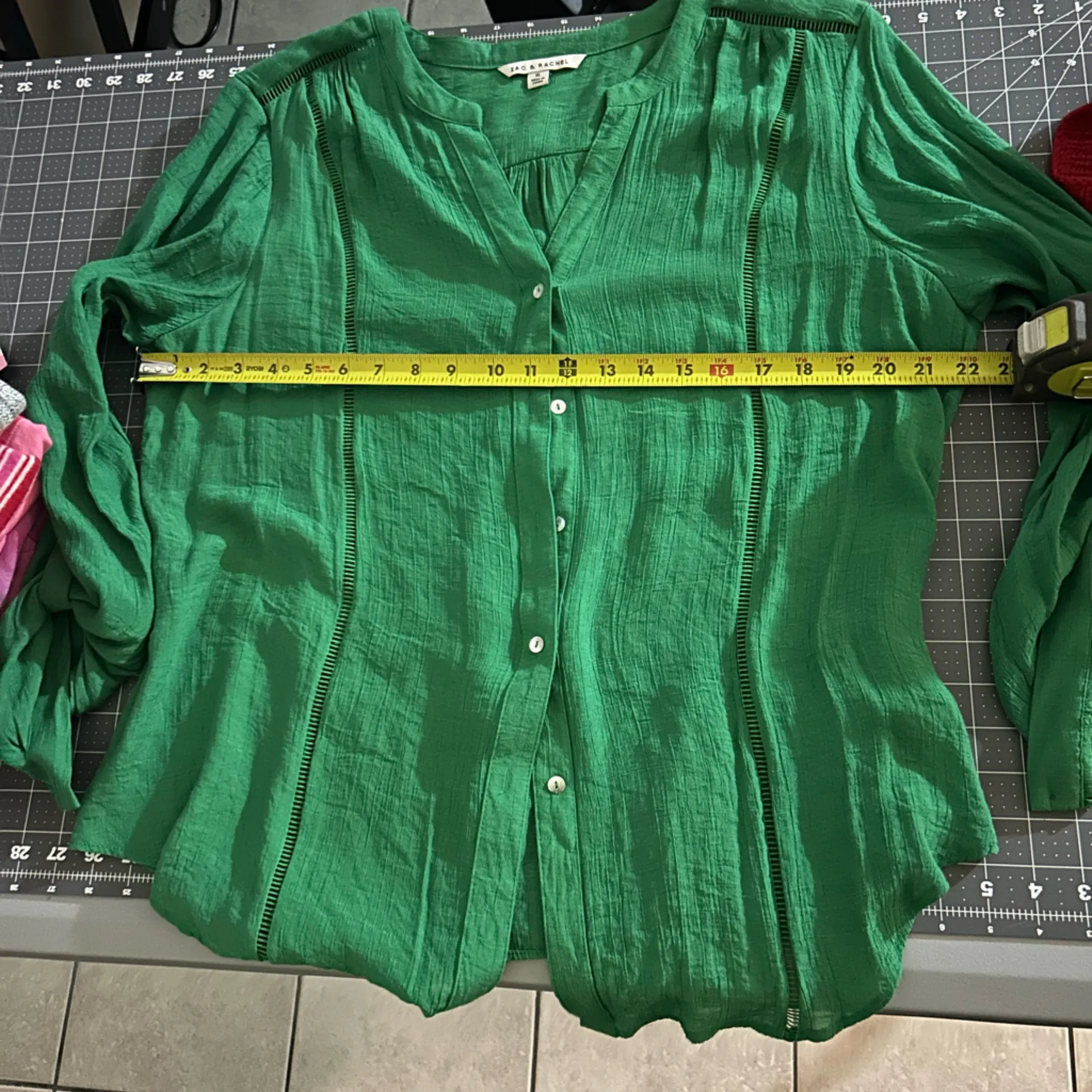 Zac & Rachel Vibrant Green Blouse Size XL - Image 4