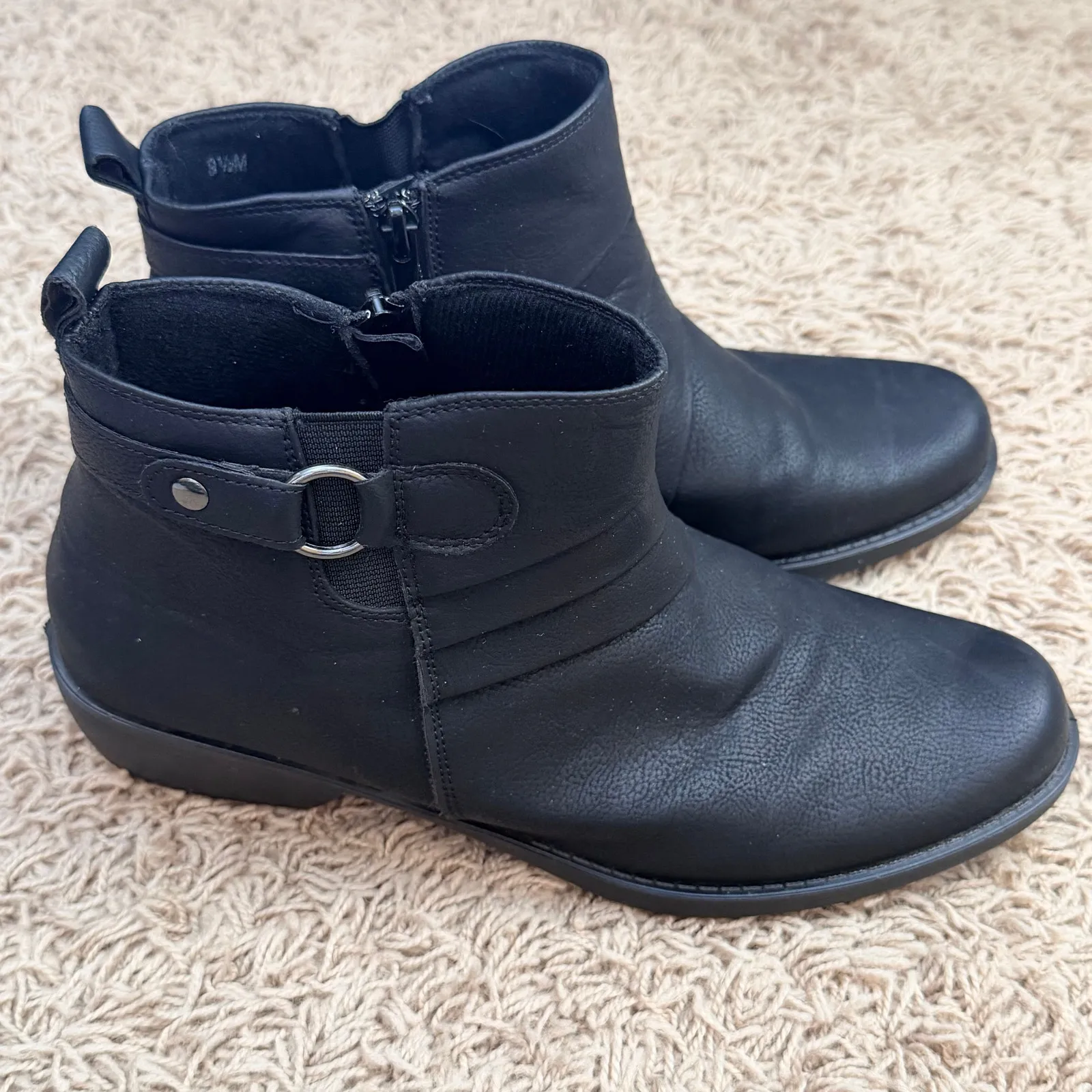 Easy Street Black Ankle Boots with Side Zipper Size 8.5 - Image 3
