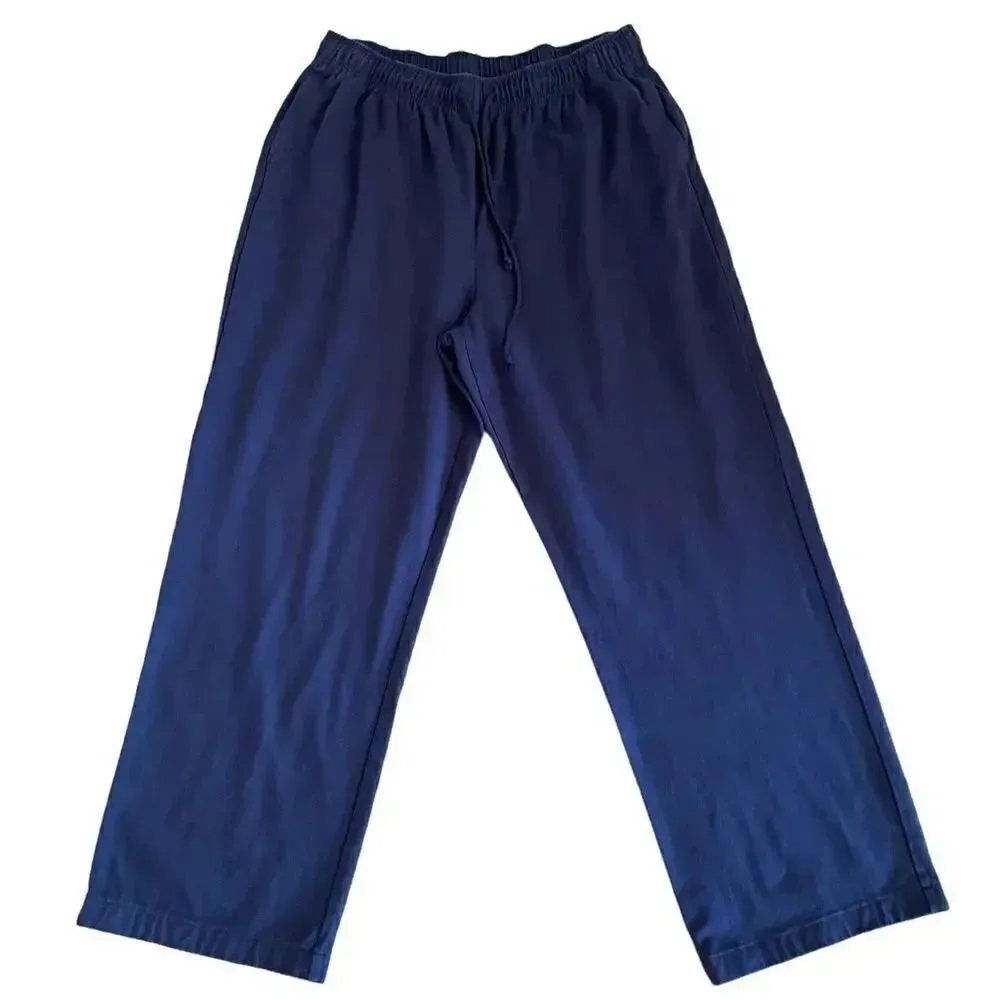 Karen Scott Sport Navy  High Rise Wide Leg Pull On Lounge Athleisure Pants SZ L - Image 10