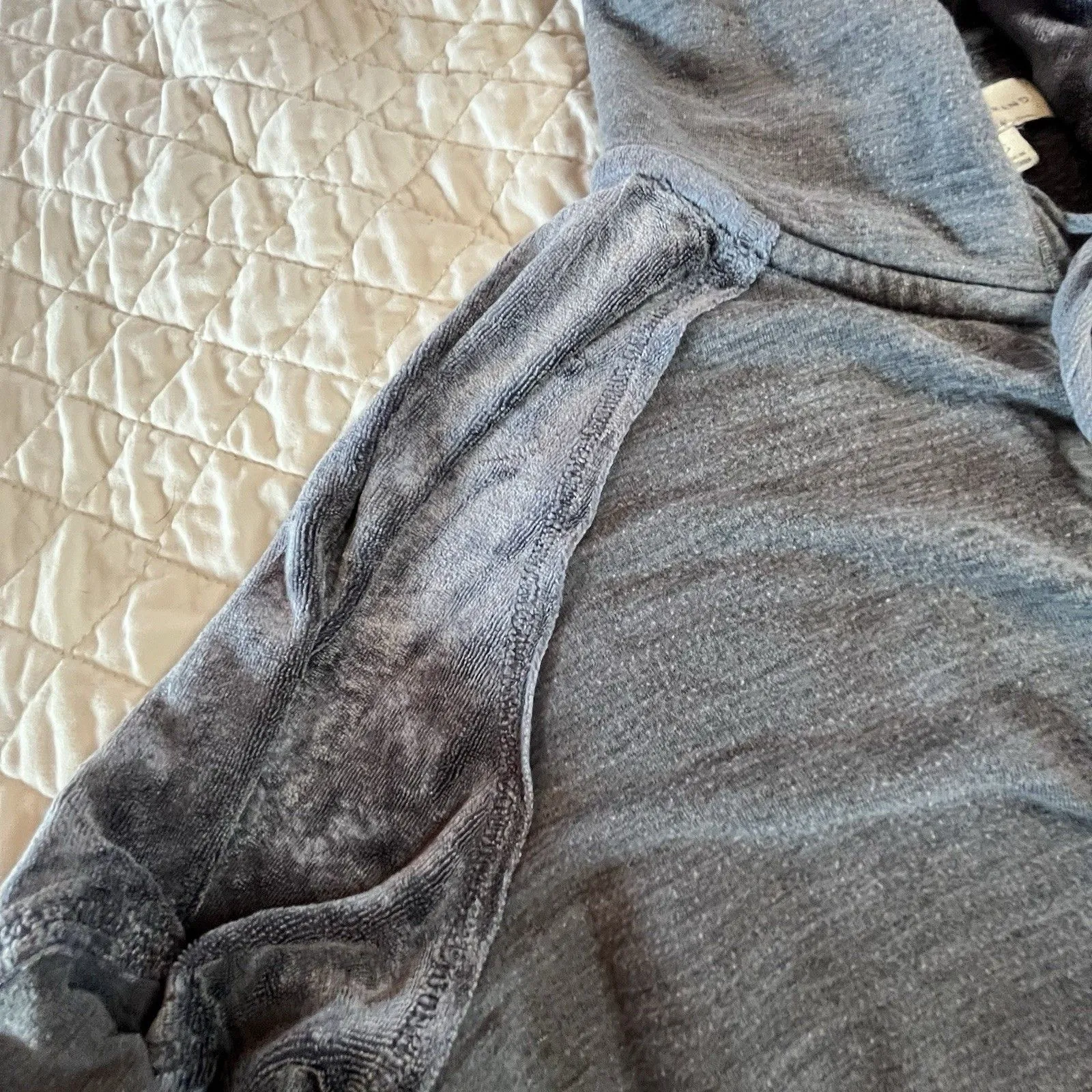 Y2K Lucky Brand Sweatsuit Open Back Terry Velvet Soft Gray Size Small Cuffed - Image 3