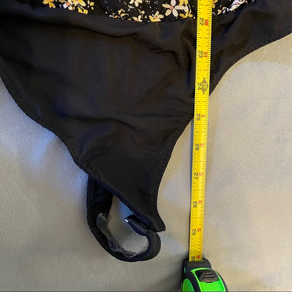 Intimately Free People Black Yellow Floral Bodysuit NWOT Size S - Image 3