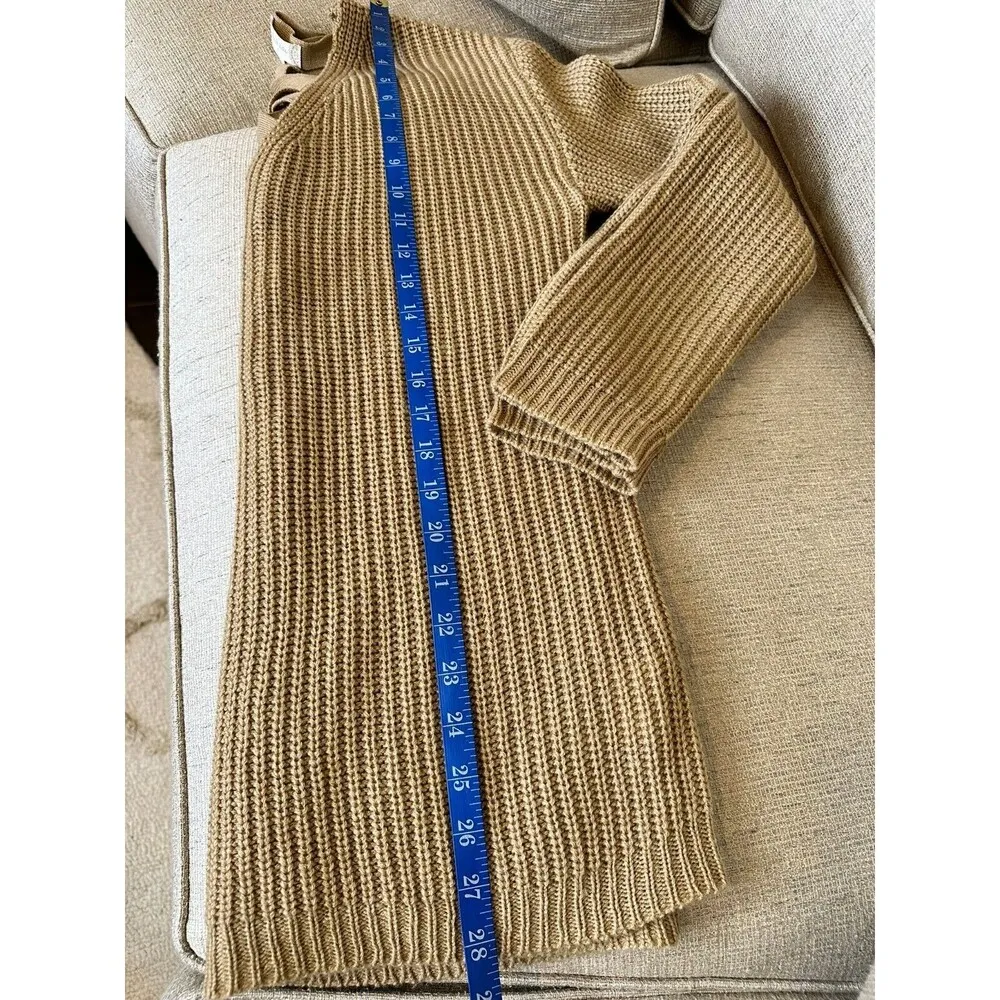 Womens Cable Knit Sweater Ribbon CrissCross Back Lace Up V-Neck SM - Image 12