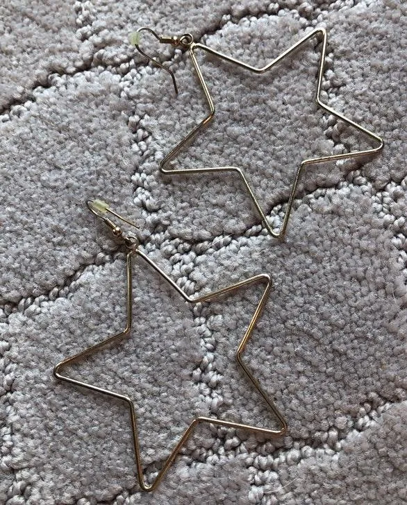 Star Eardrop Earrings Gold - Image 2