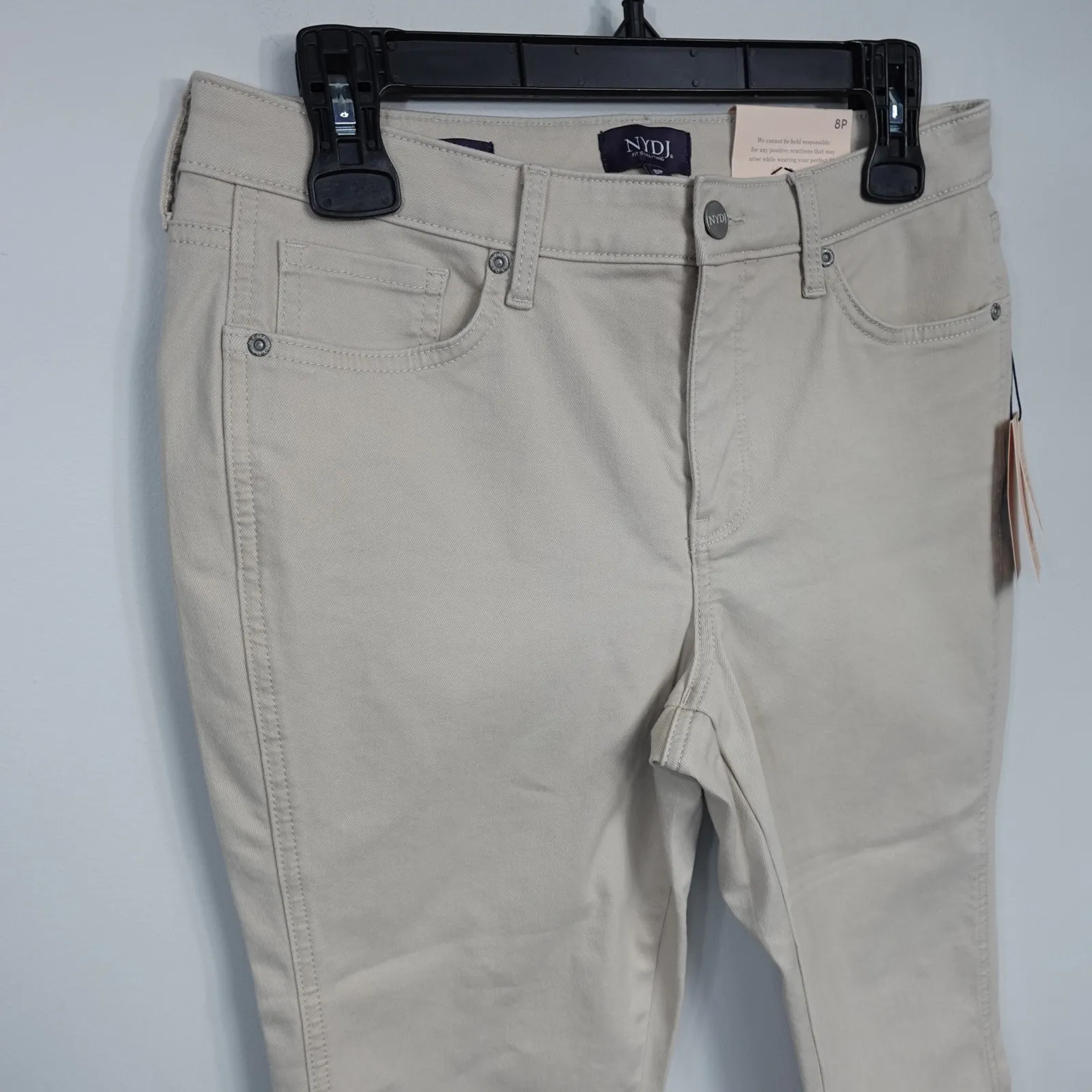 NYDJ Khaki Capri Lift Tuck Mid Rise Crop Pants New Size 8P 8 Petite - Image 3