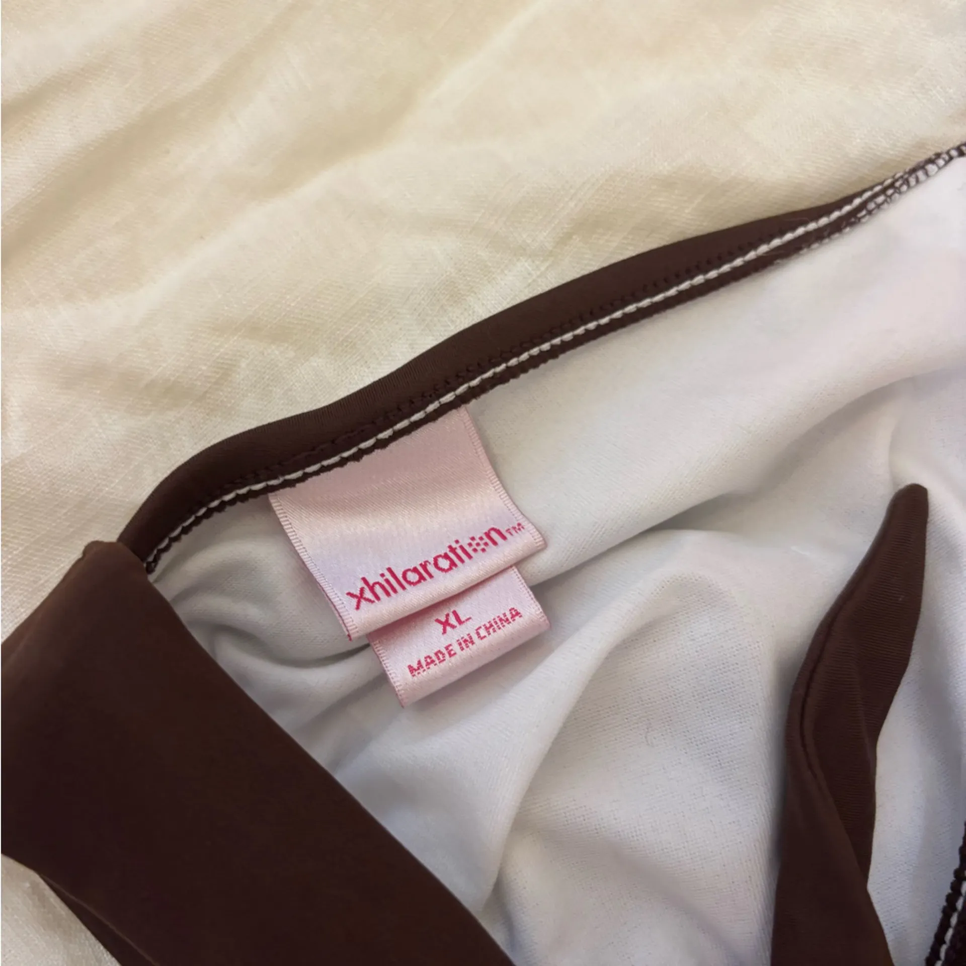 Vintage Bikini Top Brown Western Cowboy Halter Swim XL - Image 4