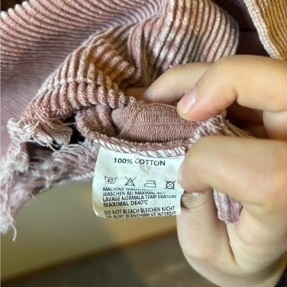 Pink and Cream Corduroy Jacket Size M - Image 7
