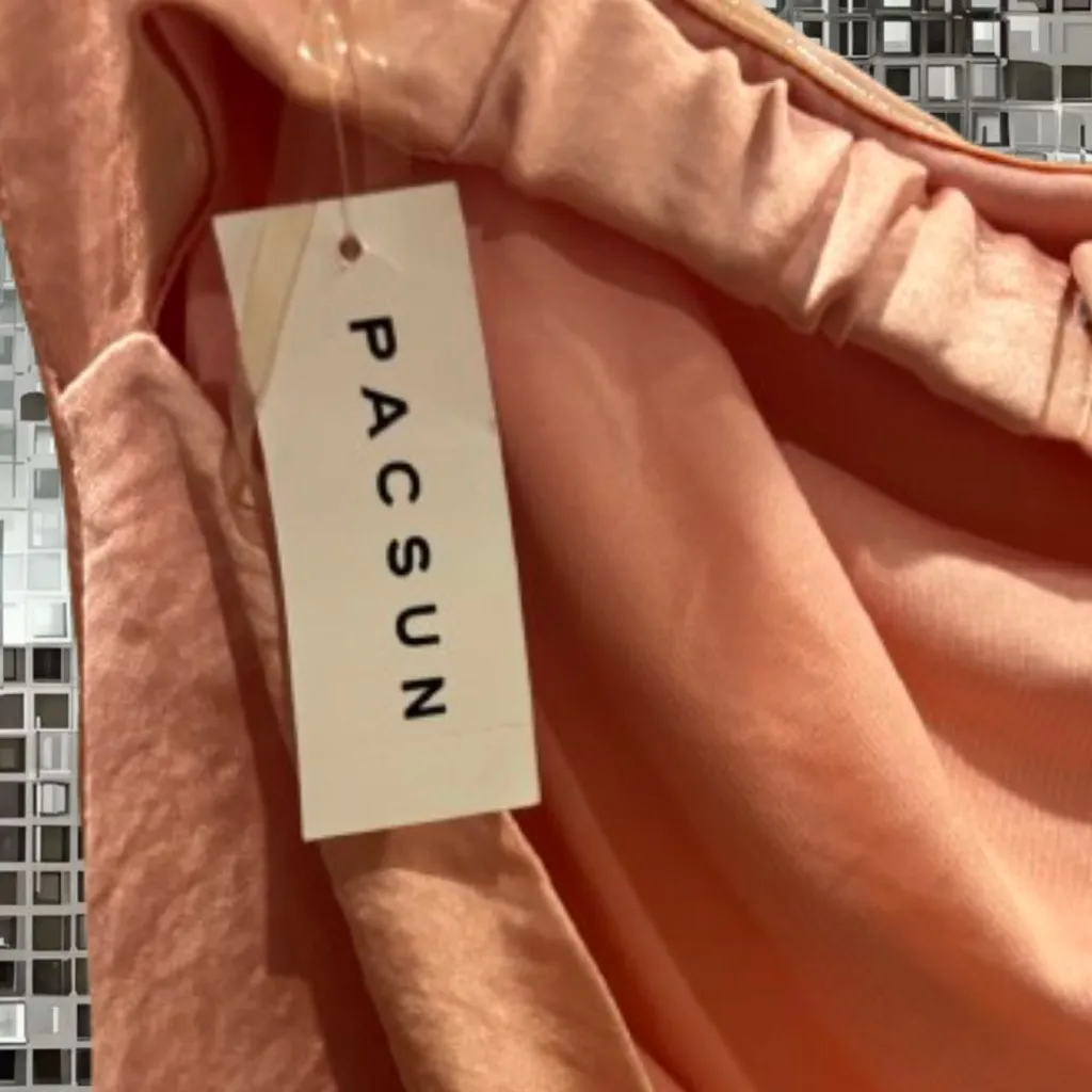 Pink Satin Strapless Mini Dress - Pacsun - Image 3