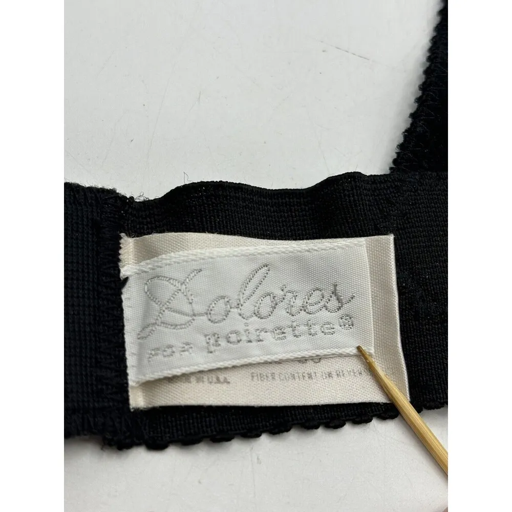 Vtg Bustier Corset Lace Underwire Strapless Adjustable Dolores for Poirette 38 Black Size XL - Image 3