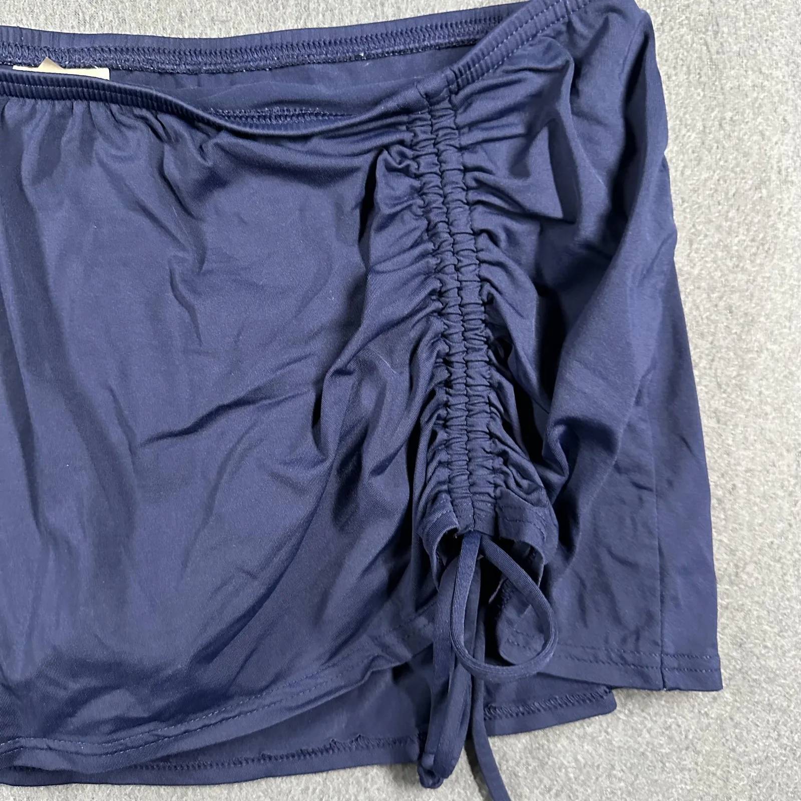 Lands' End Swim Skirt Womens Size 8 Blue Adjustable Ruched Bottom Nylon Spandex - Image 2