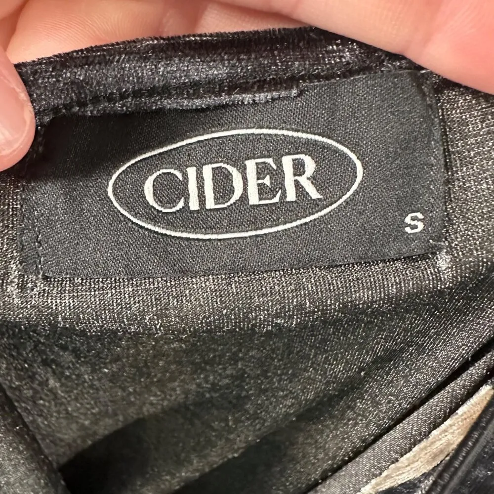 Cider  Womens Small Black Patterned Print Mini Dress Spaghetti Straps Pullover - Image 5