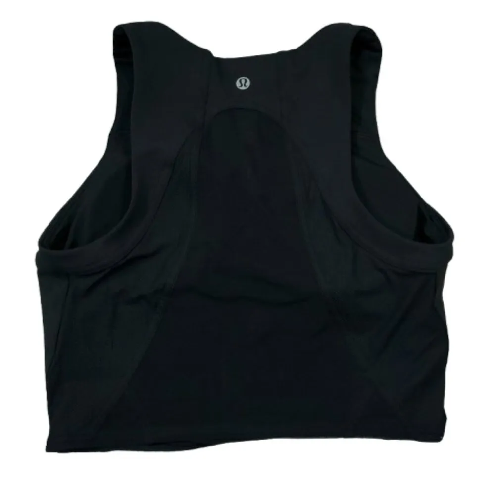 Lululemon Mesh Panelled Training Shelf Tank Top Size 8 Black Lined - Image 2