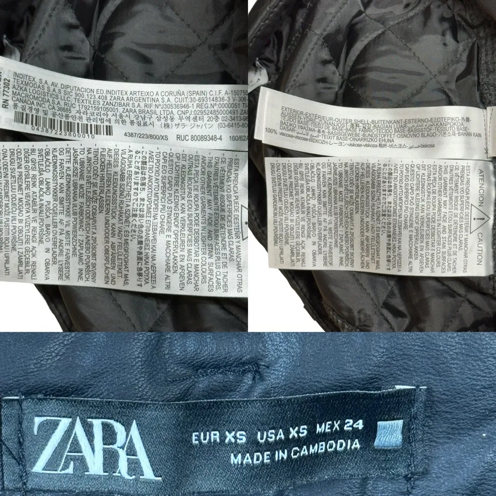 Zara Faux Leather Belted High Waist Pants Trousers 4387/223 XS Black Straight - Image 14