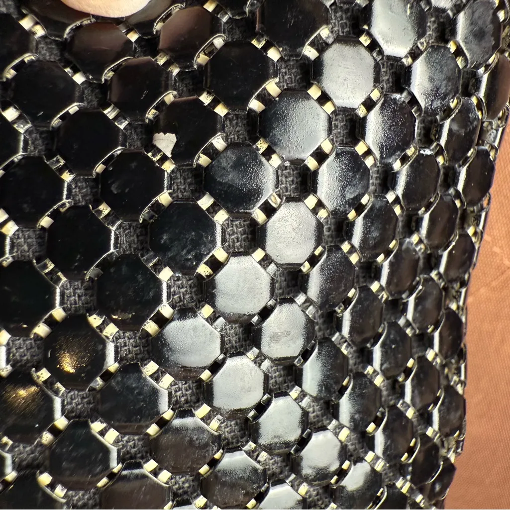 Whiting & Davis Shiny Black Mesh Bag - Image 6