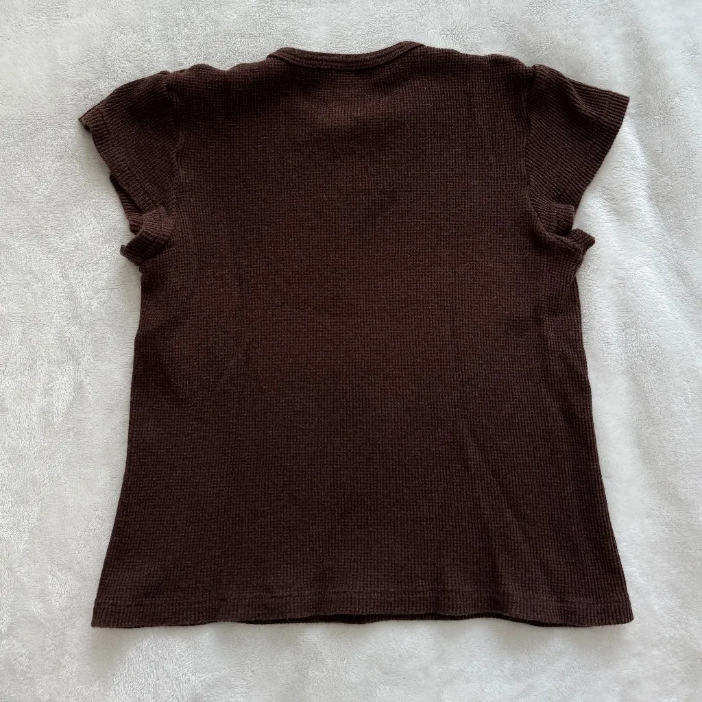 Brandy Melville Ashlyn Thermal Top Brown - Image 5