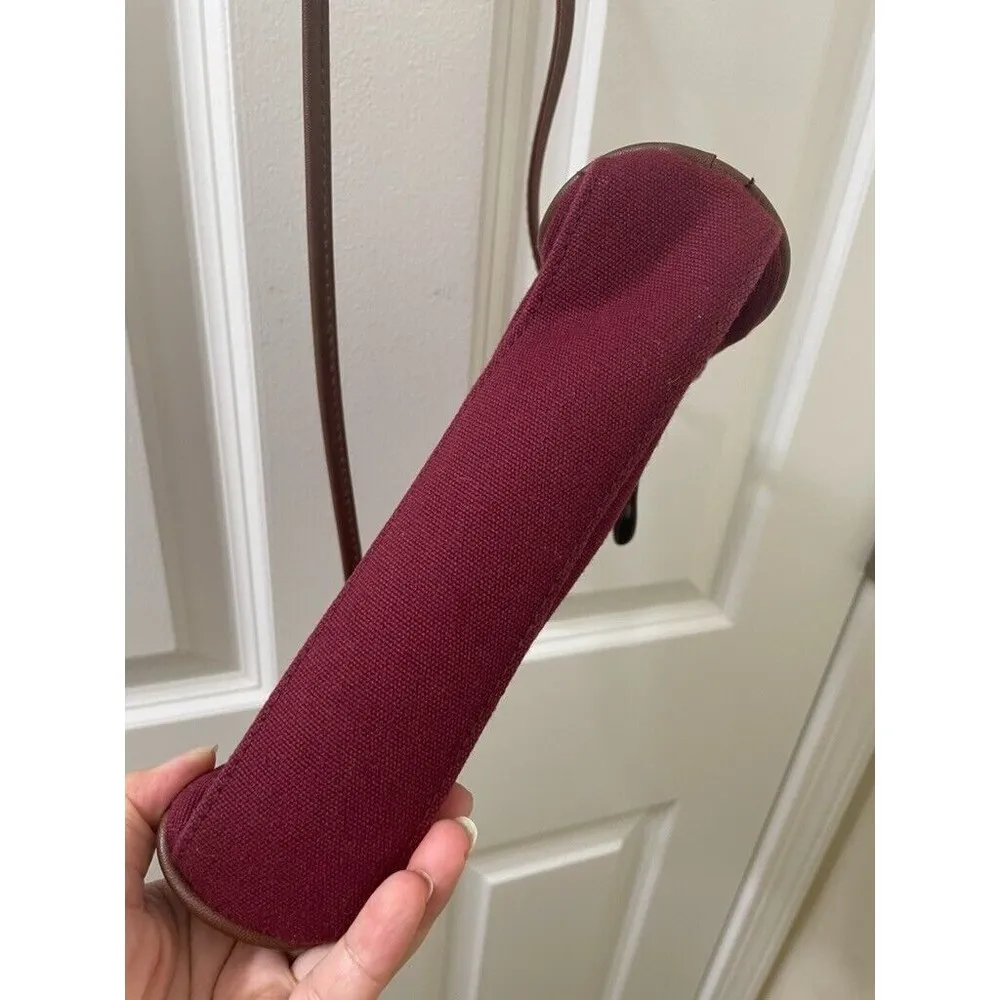 vintage Etienne Aigner Red Crossbody Purse 9" x 6" Canvas Cotton - Image 5