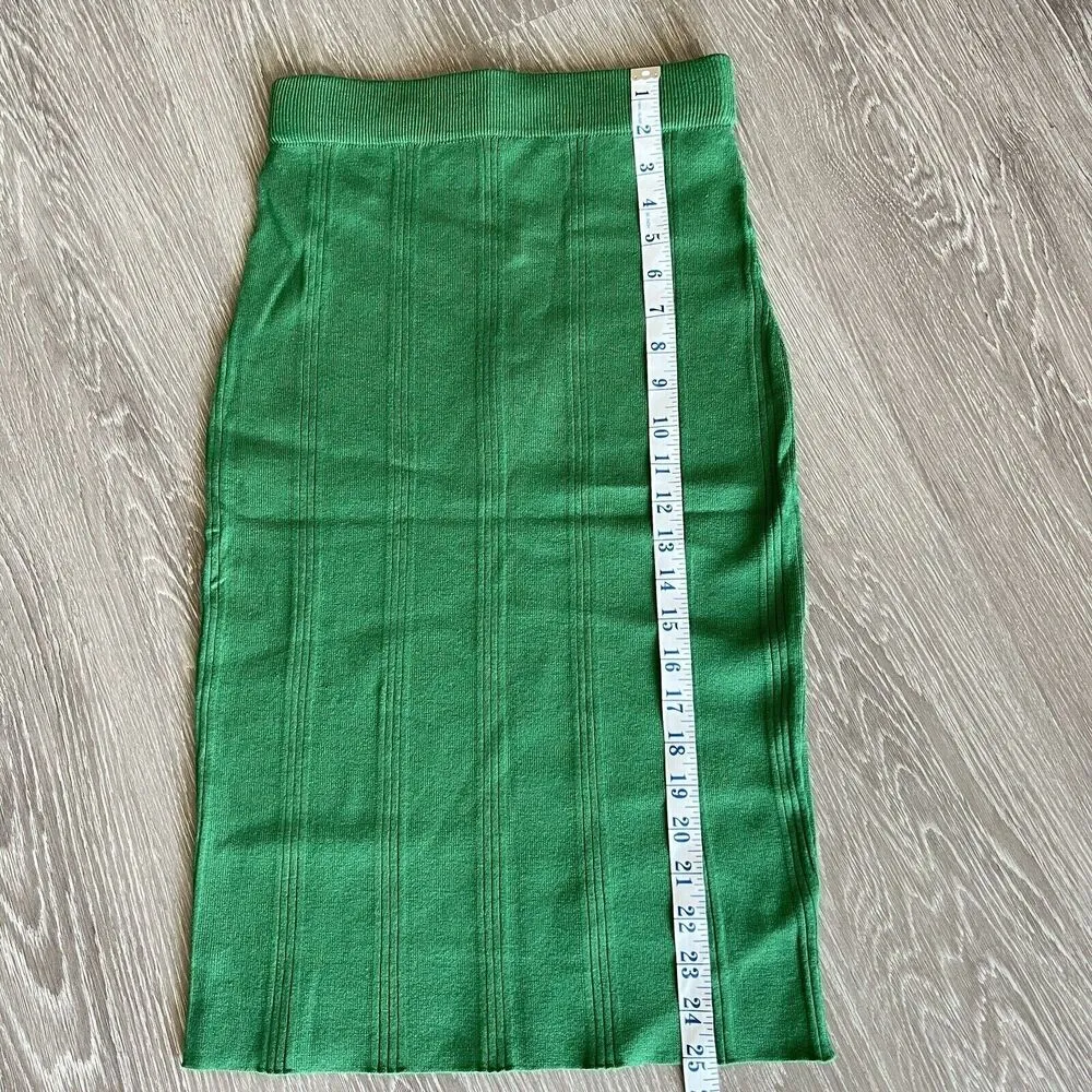 L’Agence Jessica Knit Midi Skirt Womens Extra Small Green Career - Image 8