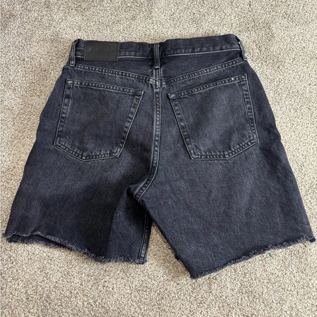 Everlane The Rigid Way High Denim Jean Short High Rise Button Fly 26 Black Wash - Image 2