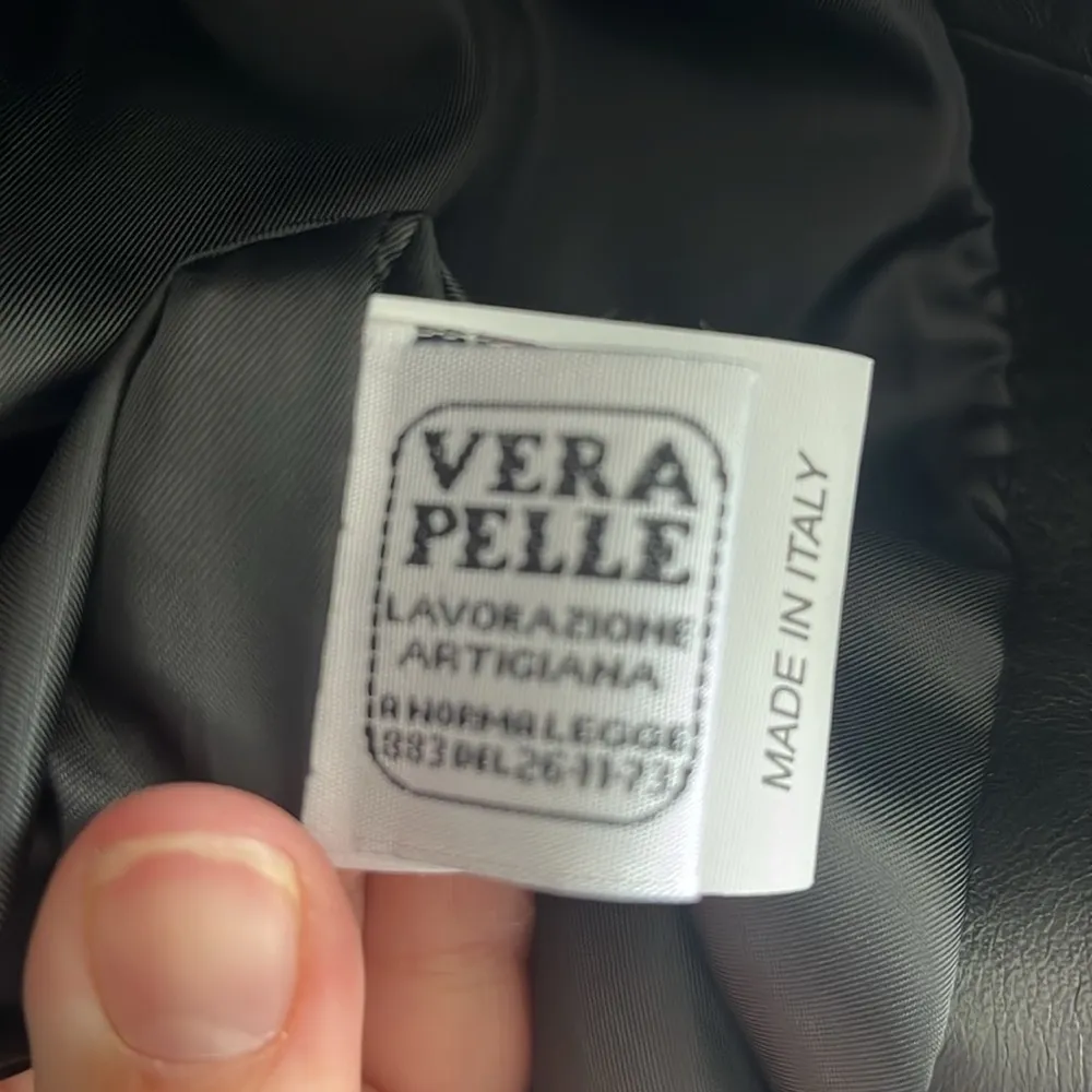 Italian Black Leather Zip Up Jacket Made by‎ CURGÈ size Woman LG or EU 46 NWT W6 - Image 7