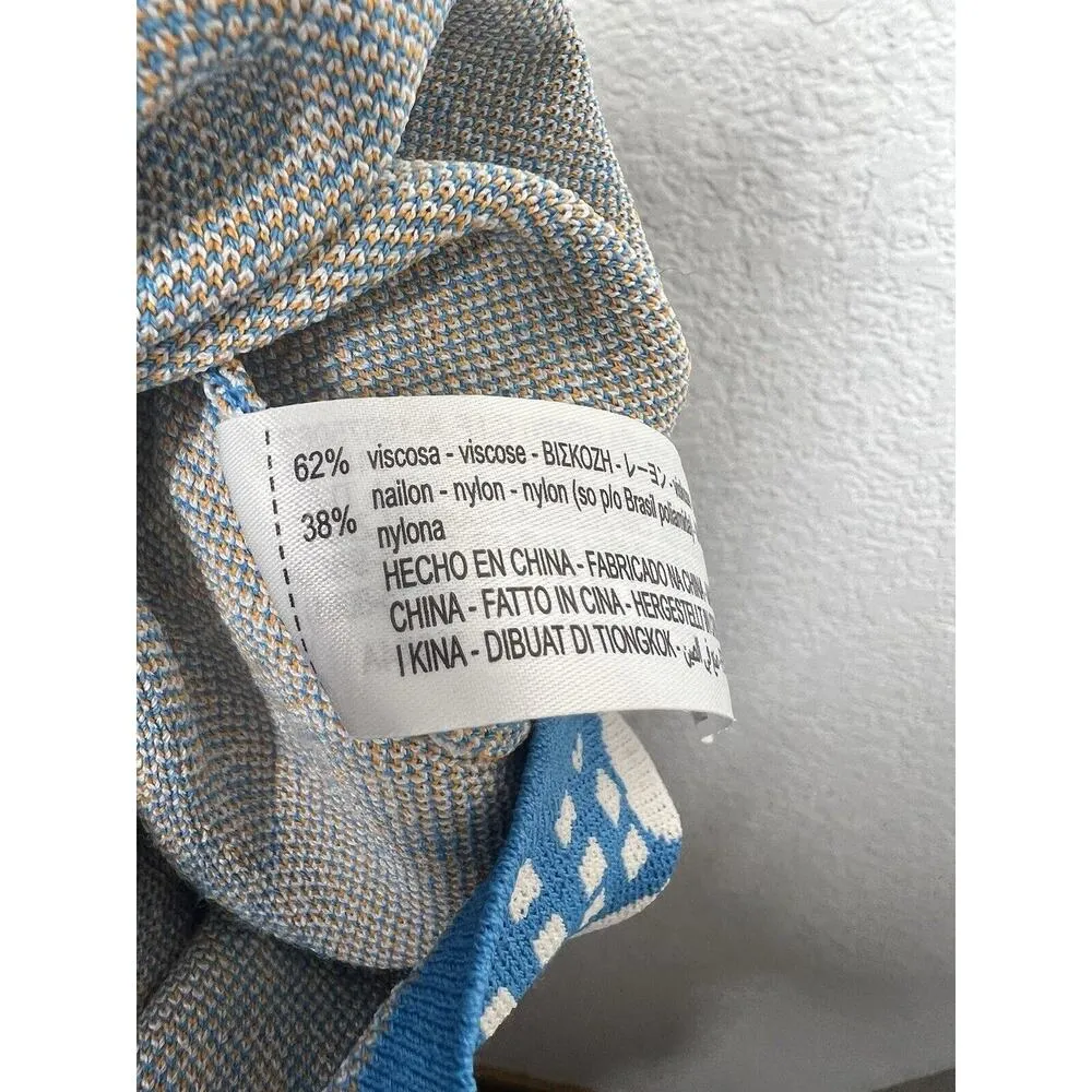 Zara Daisy Knit Mini Bodycon Dress Small Open Tie Back Plaid - Image 7