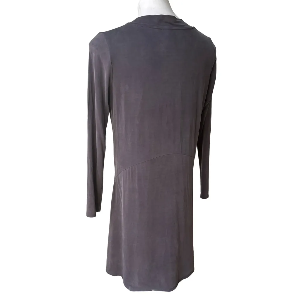 Dolan Left Coast (Anthropologie) Gray Cupro Blend Long Sleeve Swing Dress, Sz S - Image 8