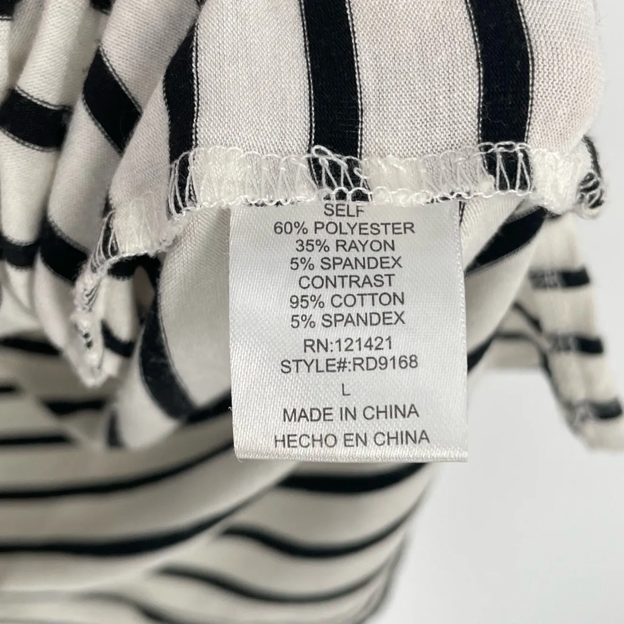 Ellison Womens Black White Striped Short Sleeve Rolled Cuff T-Shirt Dress Size L - Image 9