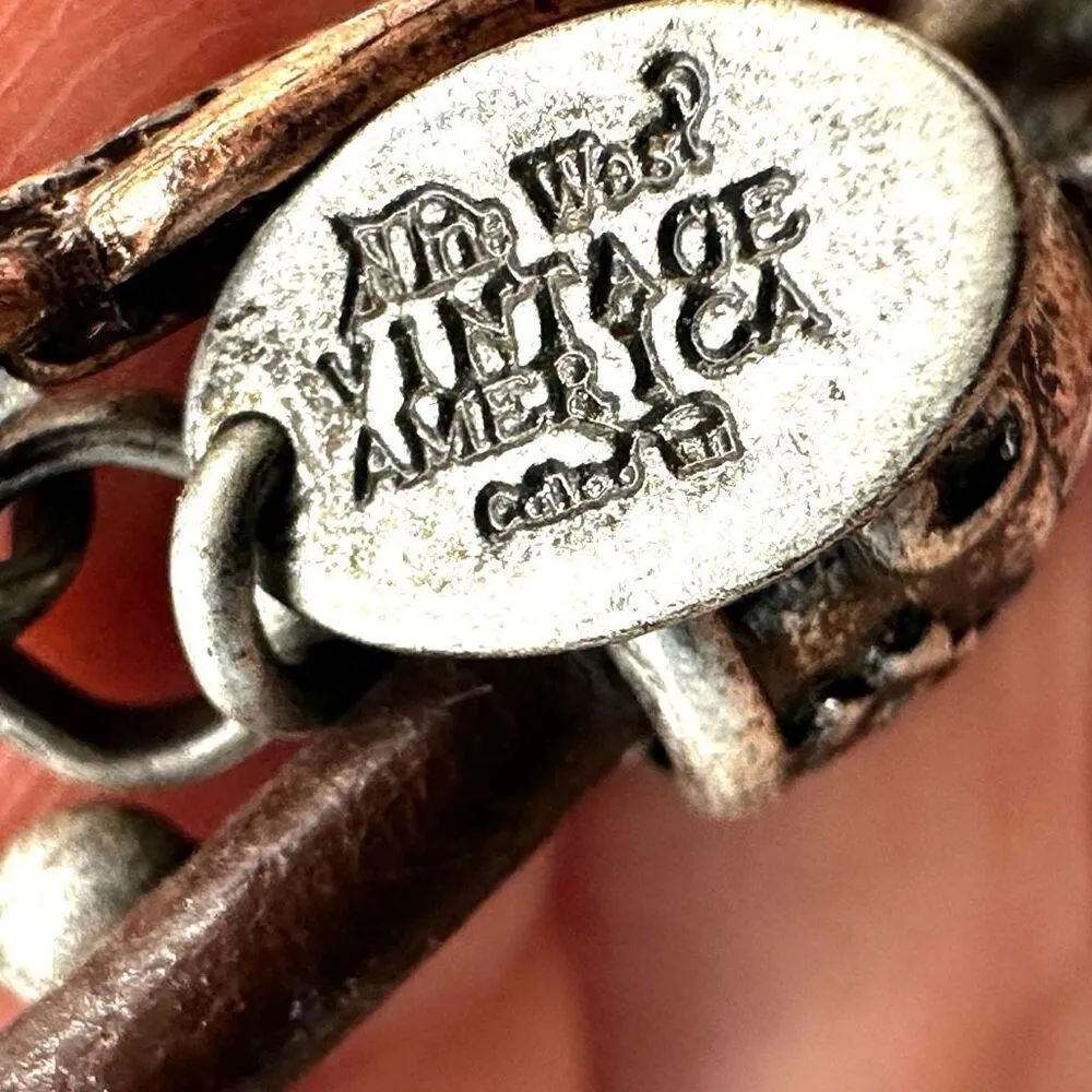 Nine West vintage america silver and copper tone leaf circle charm bracelet - Image 7