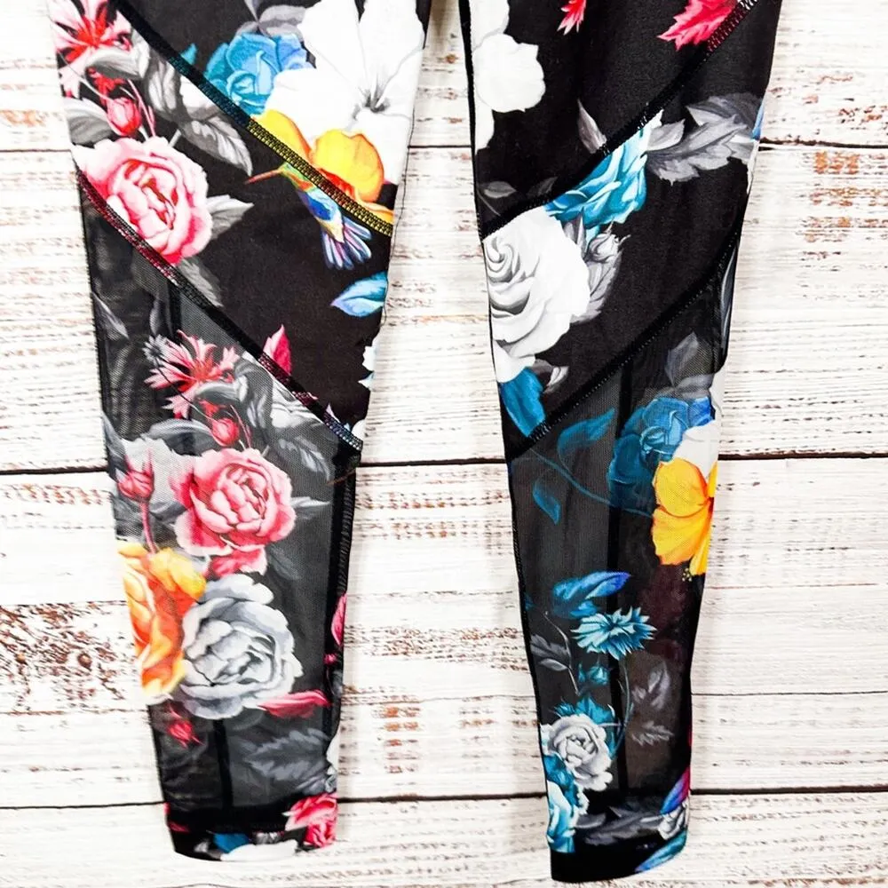 Zyia Dark Floral Mesh Hi Rise 7/8 Leggings, EUC, Size 2, MSRP $78 - Image 12