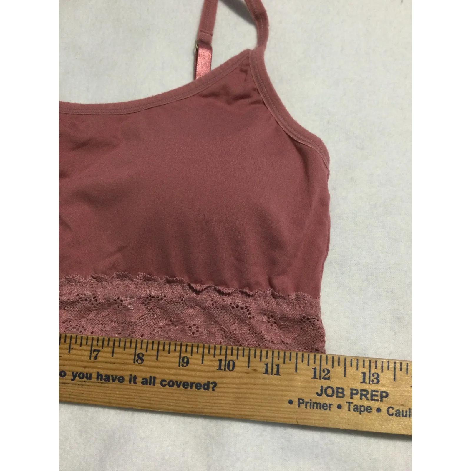 Jessica Simpson Rose Mauve Lace Trim Crop Bralette Top Size M - Image 3