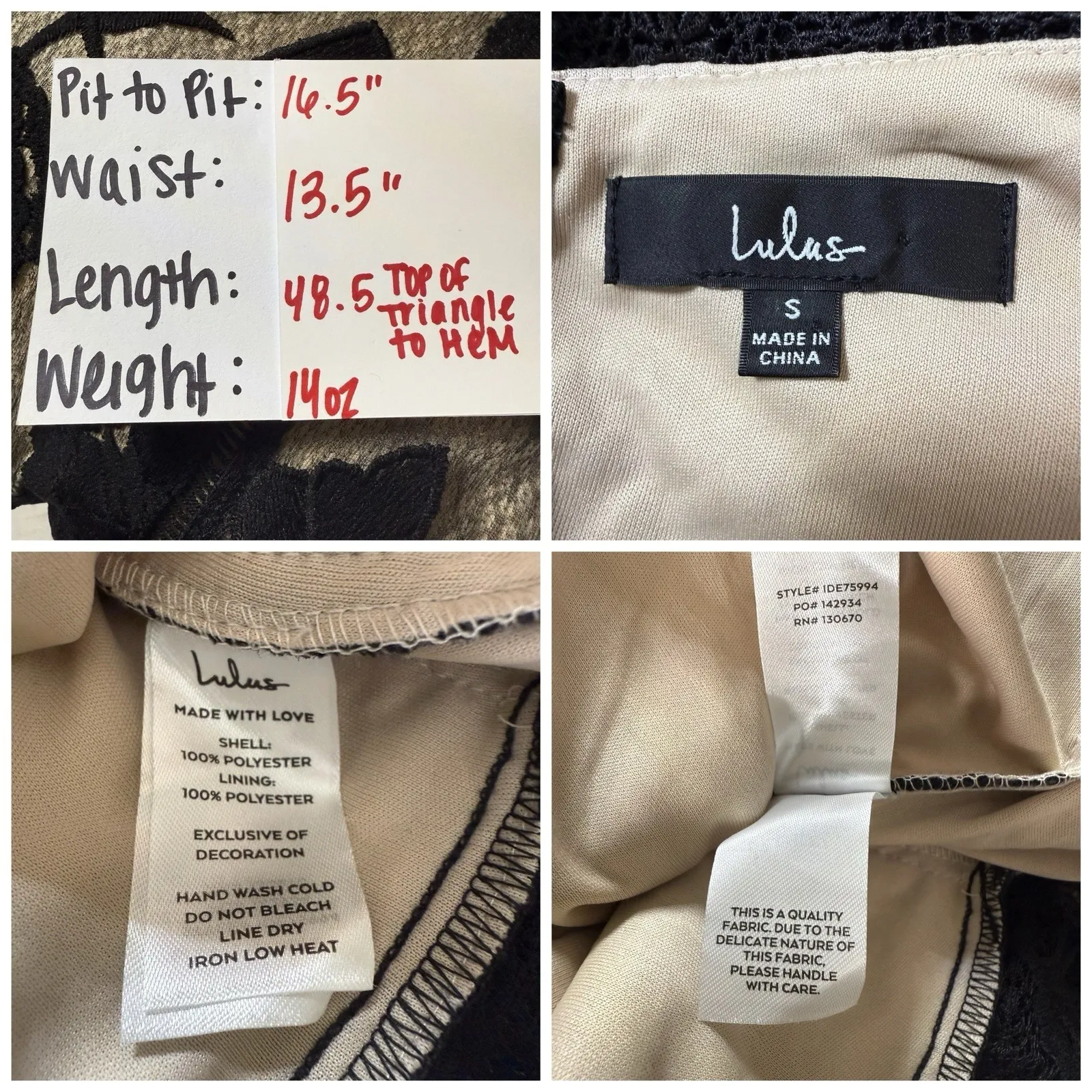 Lulu's Alluring Dream S Black Lace‎ Empire Waist Midi Dress Whimsigoth Y2K - Image 9