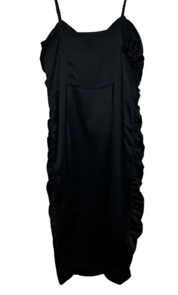 Betsey Johnson silk satin blend bow y2k ruched dress 8 $300 - Image 4