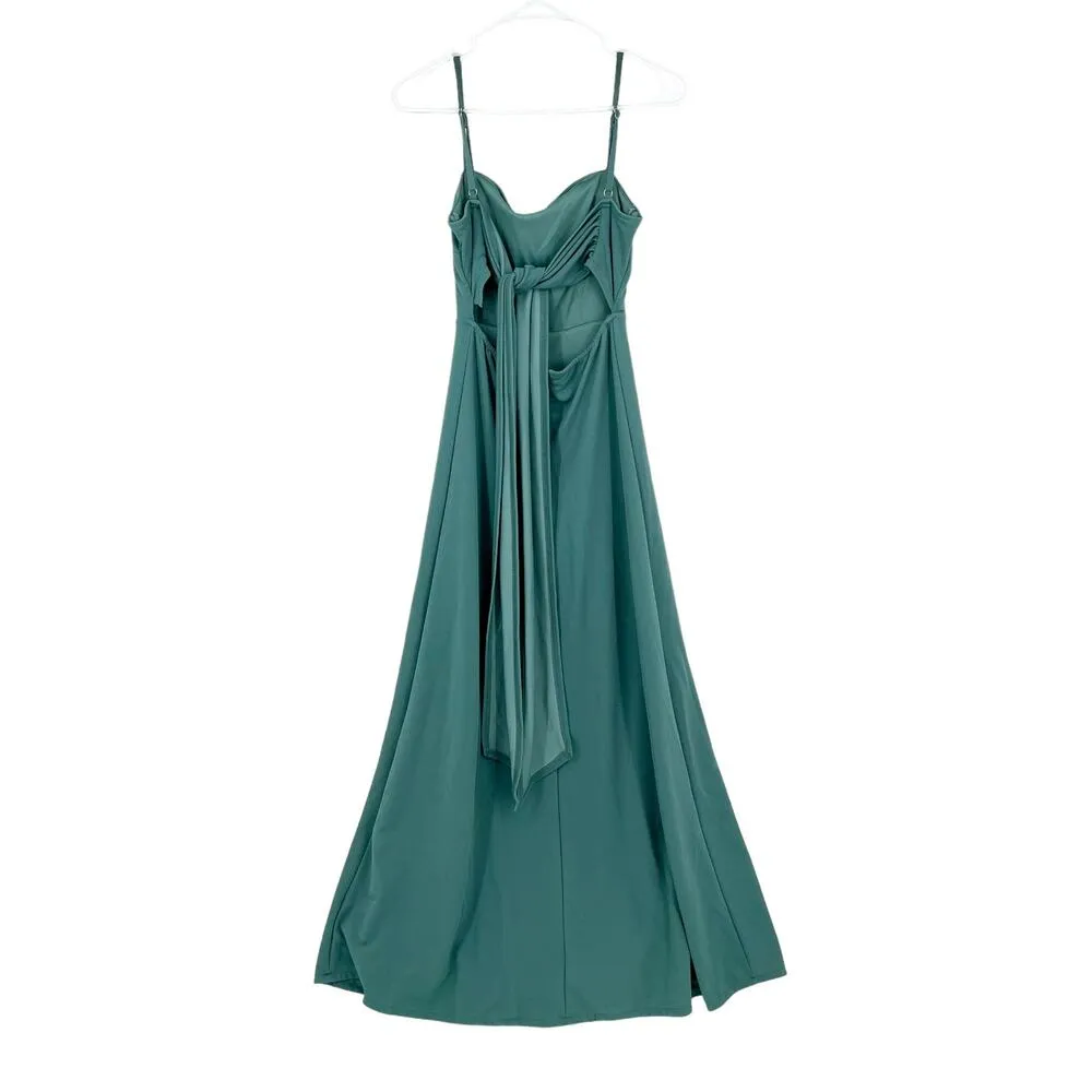 Birdy Grey Women's Spaghetti Strap Tie Back Emerald Green Bridesmaid Dress XS - Image 2