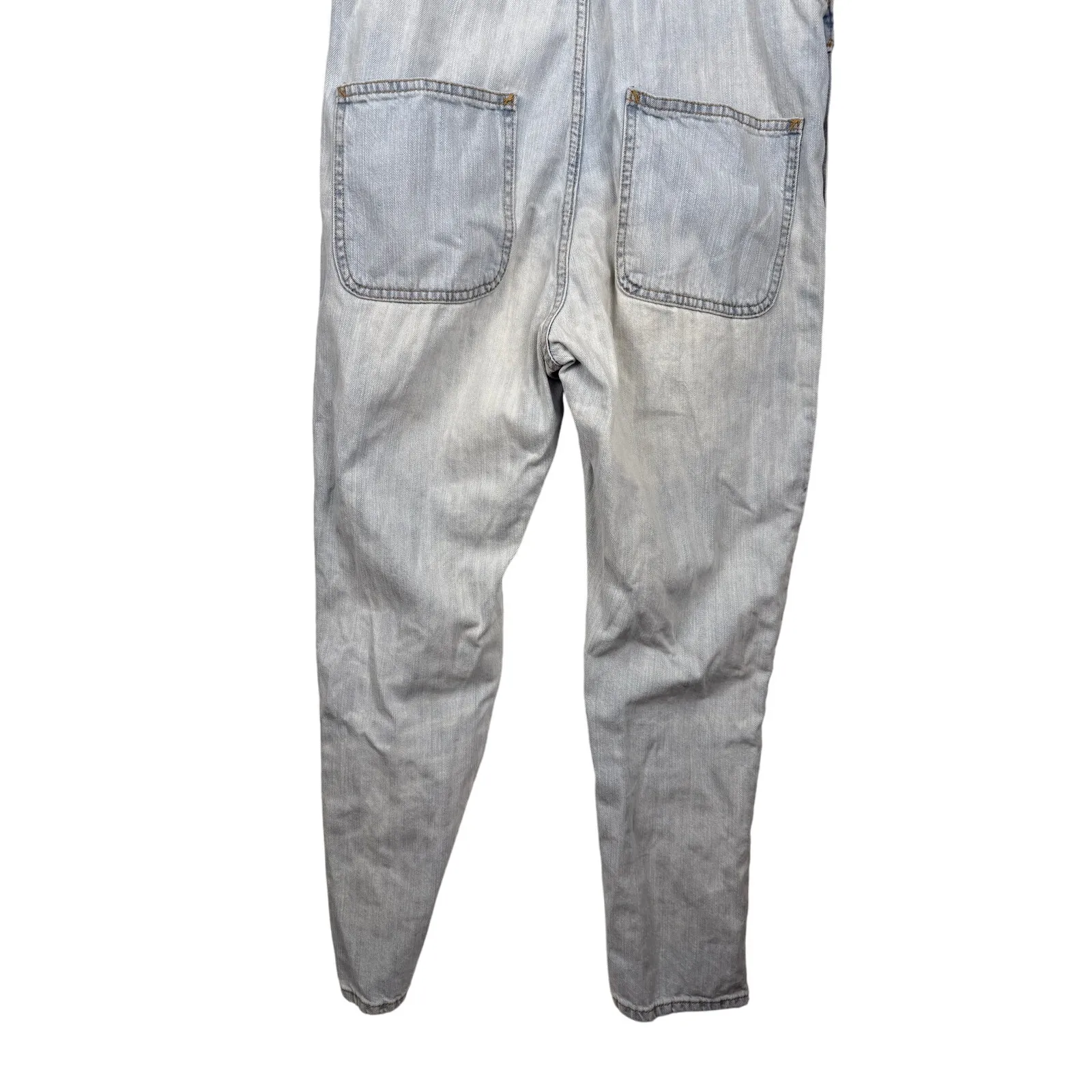 GAP Denim 100% Cotton Light Wash Straight Leg Overalls w/ Pockets - Image 10