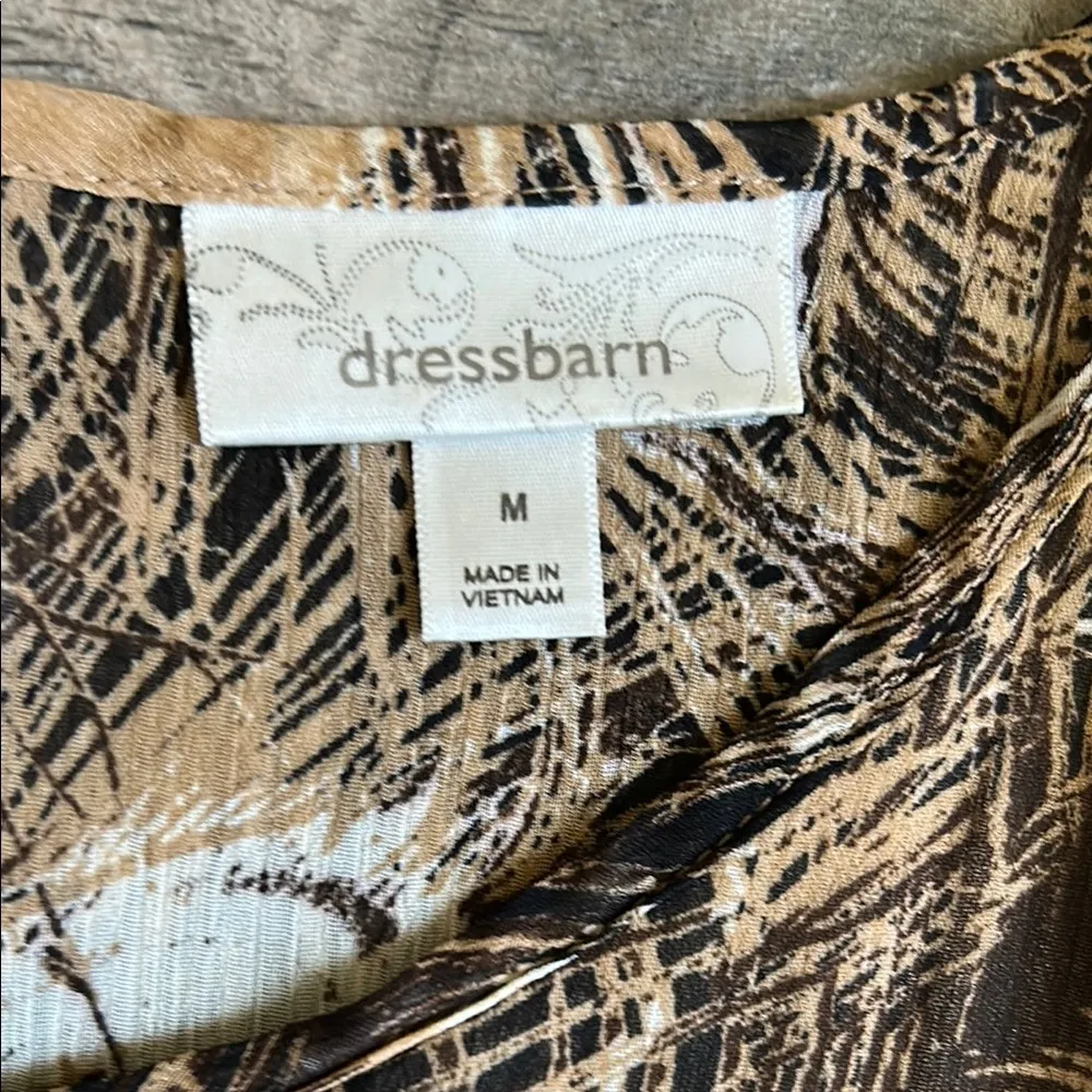 Dressbarn Gold and Brown Relaxed Blouse Size M - Image 3