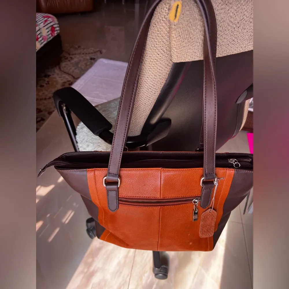 Aurielle Genuine Leather Handbag Brown - Image 12