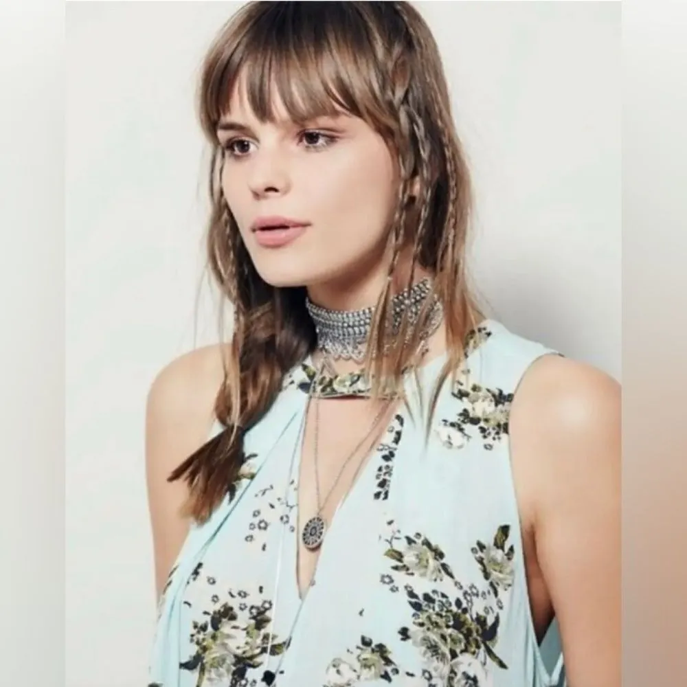 Free People Tree Swing Tunic dress in Mint Green floral sz Medium - Image 3