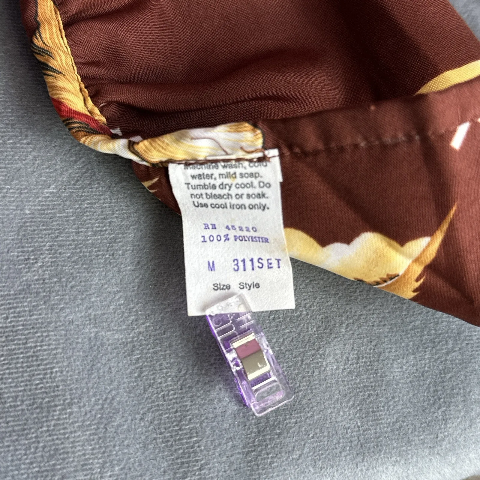 NEW Vintage Hawaiian Set Medium Wrap Shorts Triangle Bikini Top Hukilau Fashions Brown - Image 15