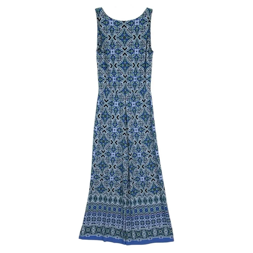 TOMMY BAHAMA Nassau Print Tassel Wide Leg Sleeveless Jumpsuit Stretch Knit XS - Image 4