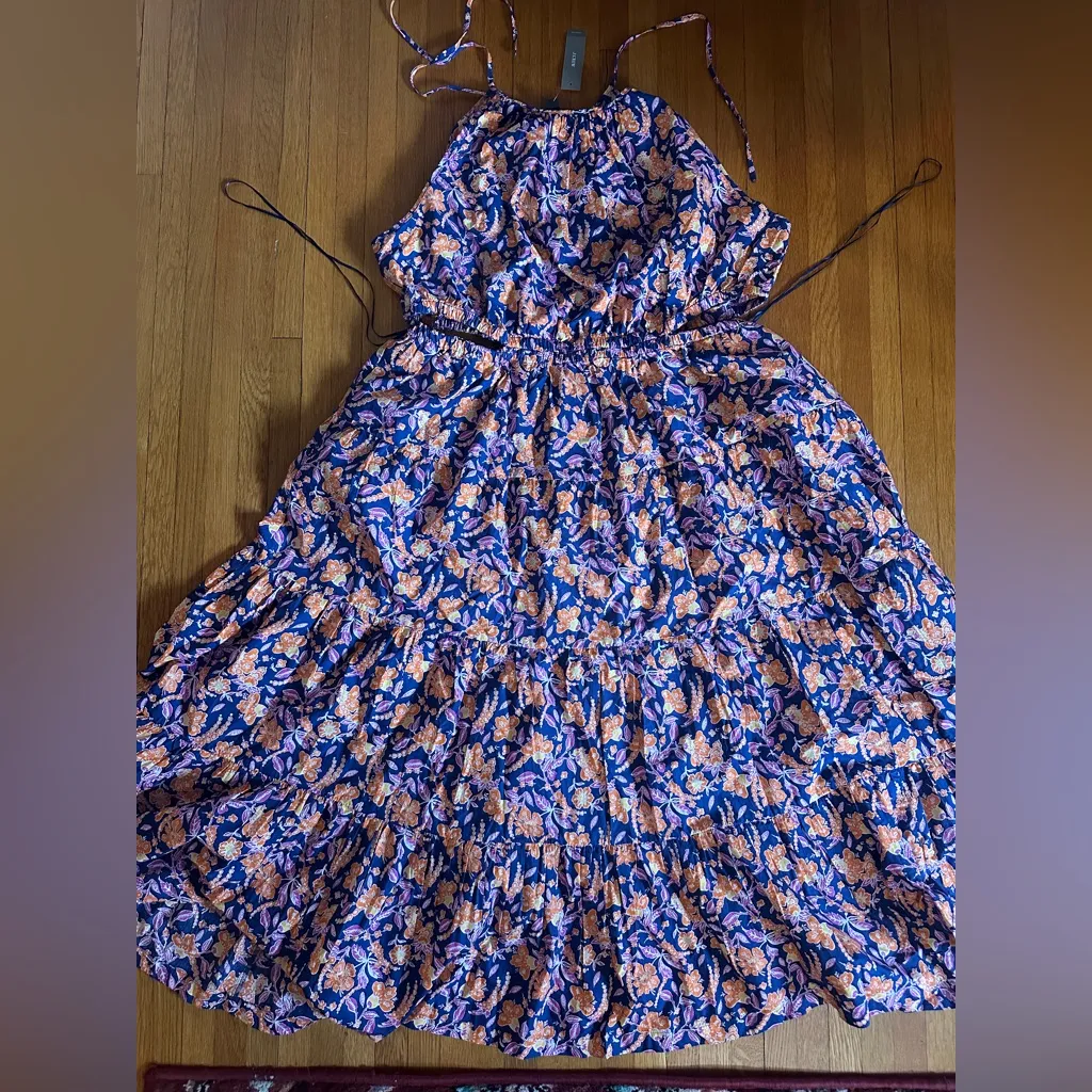 J. Crew Harbour Floral Side Cutout Cotton Maxi Dress, Size 3X, NWT - Image 2