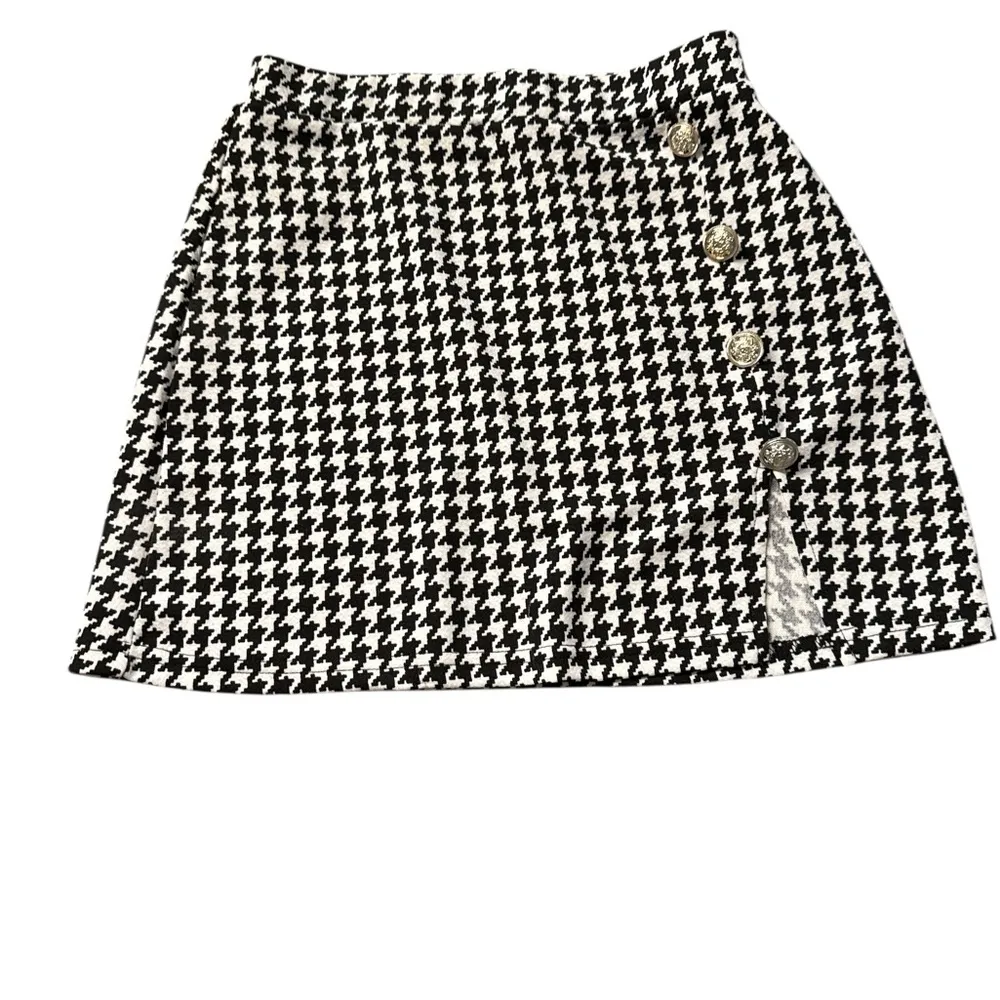 SHEIN Black and White Checkered Houndstooth Skirt - Image 3