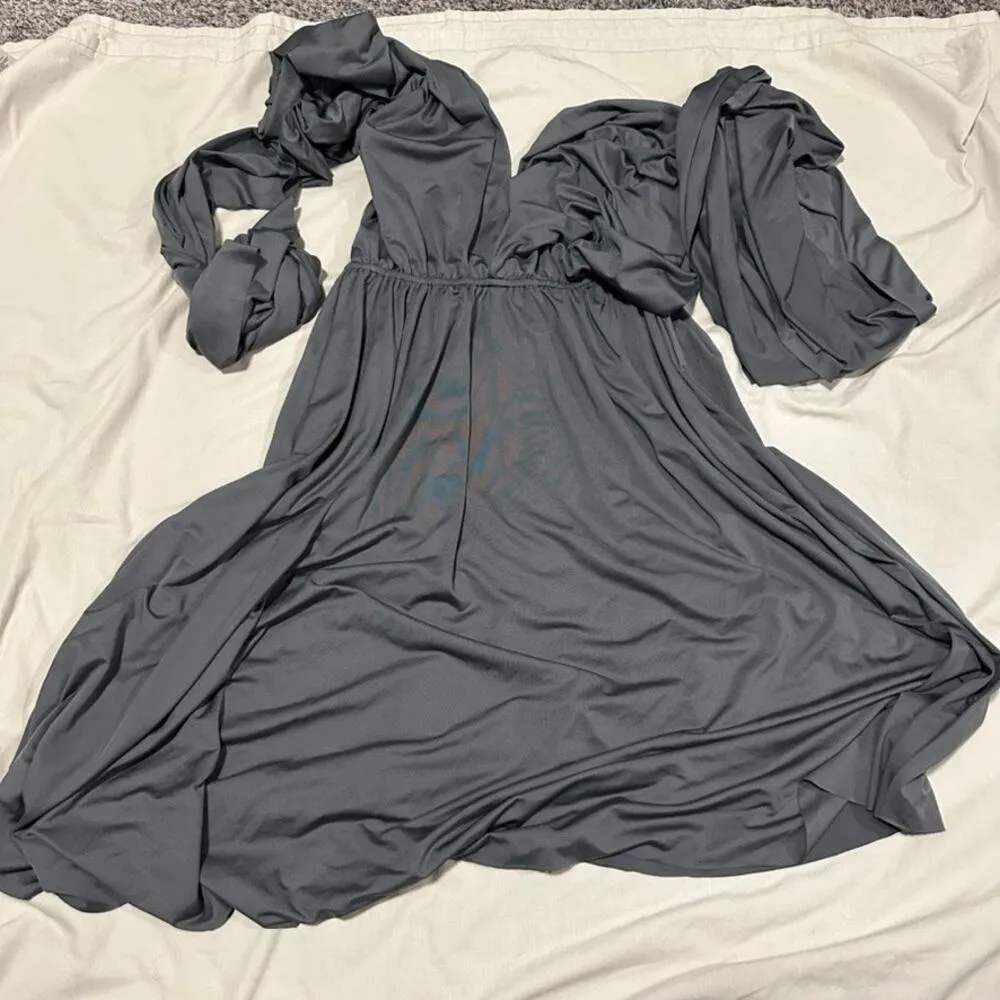 Women's wrap top dress L Gray Size L - Image 2