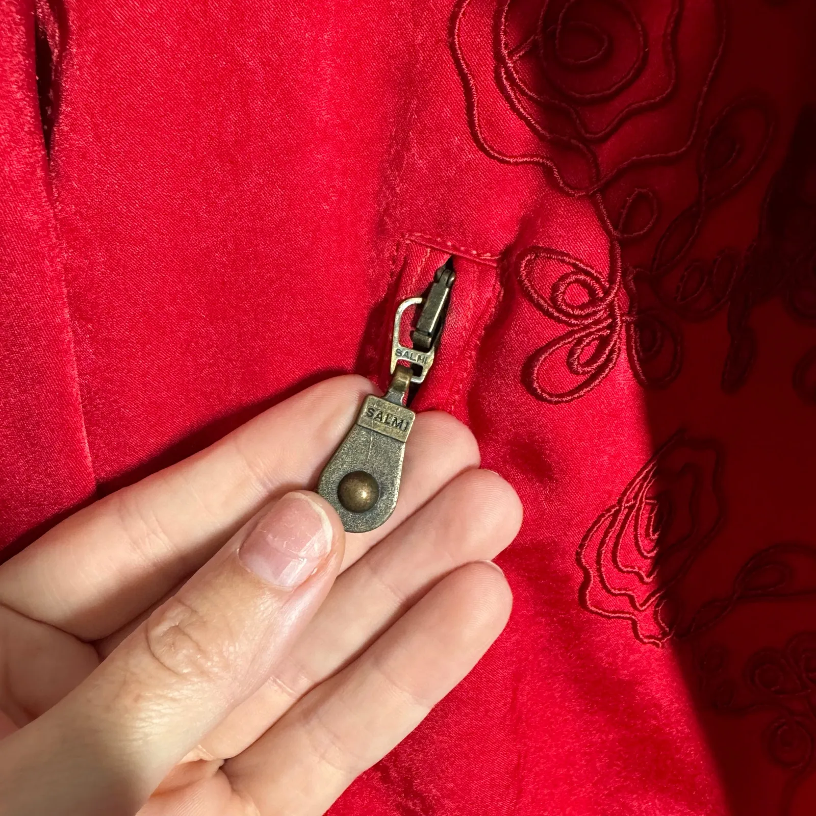 Kaelin Ski Jacket Women 10 Red Floral Embroidery Vintage Sport Outdoor Retro - Image 9