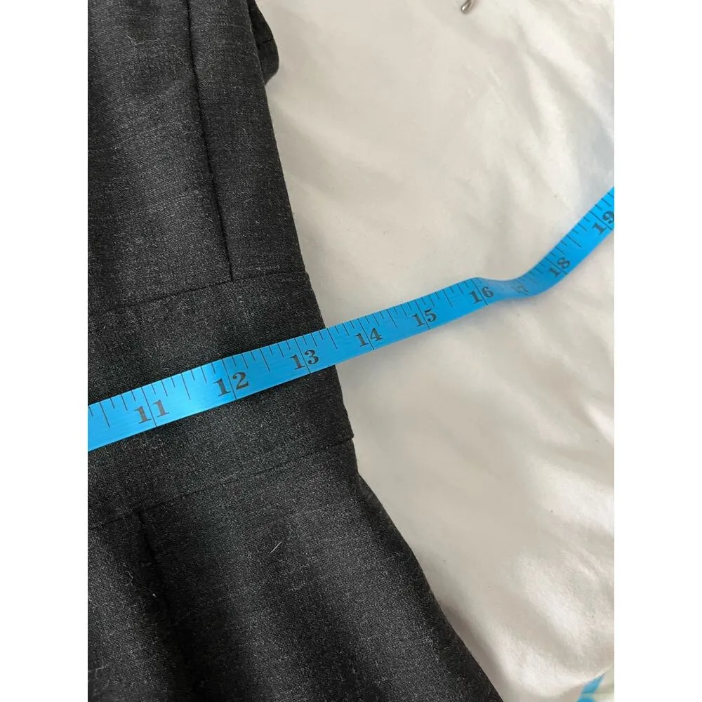 Rebecca Taylor Charcoal Gray Wool Blend Plunge Neck Corset Back Sheath Dress-10 - Image 4