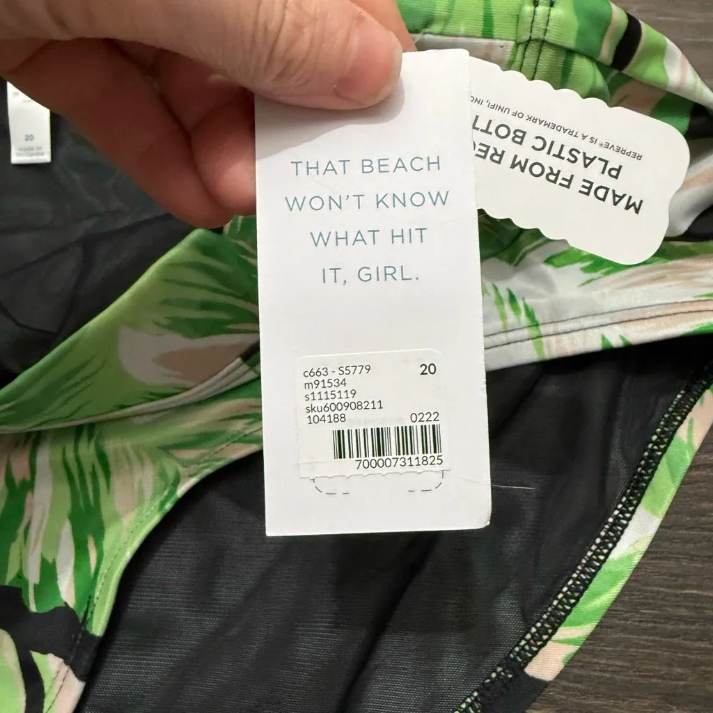 Cacique Women’s 20 Tropical Black Swim Bottom New - Image 3