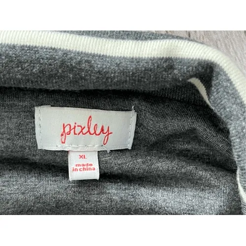 Pixley by Stitch Fix Grey Striped Military Moto‎ Zipper Jacket XL Asymmetrical Gray - Image 6