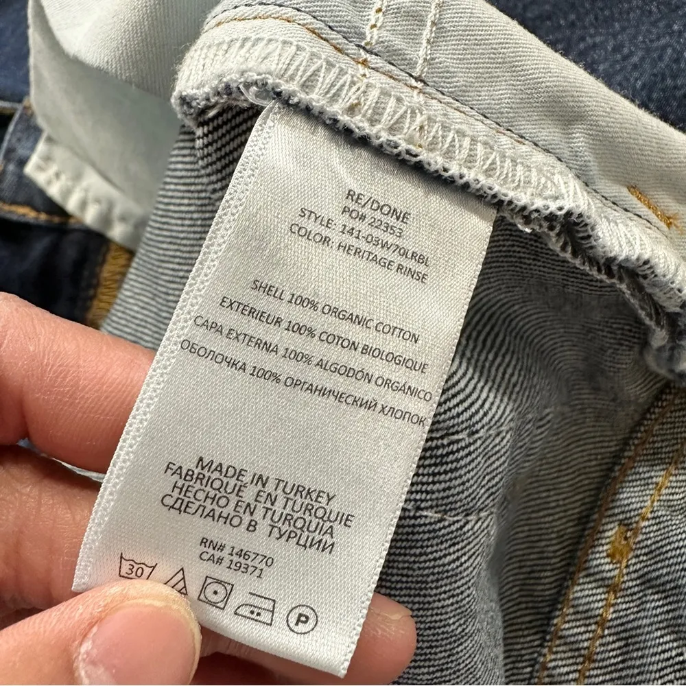 NWOT Re/Done Women’s 70s Low Rise Flare Jeans Organic Cotton Heritage Rinse 27 - Image 12