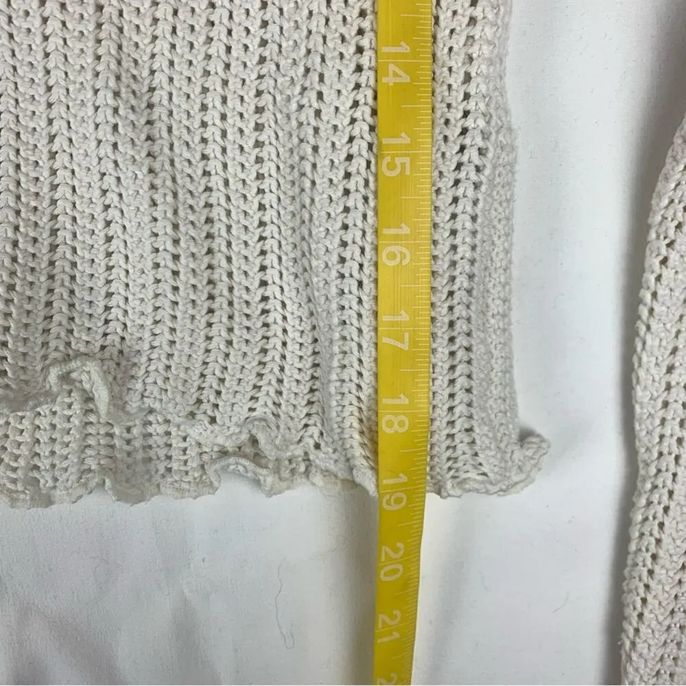 Abercrombie & Fitch women's medium loose knit long sleeve Crop Top nautical rela - Image 9