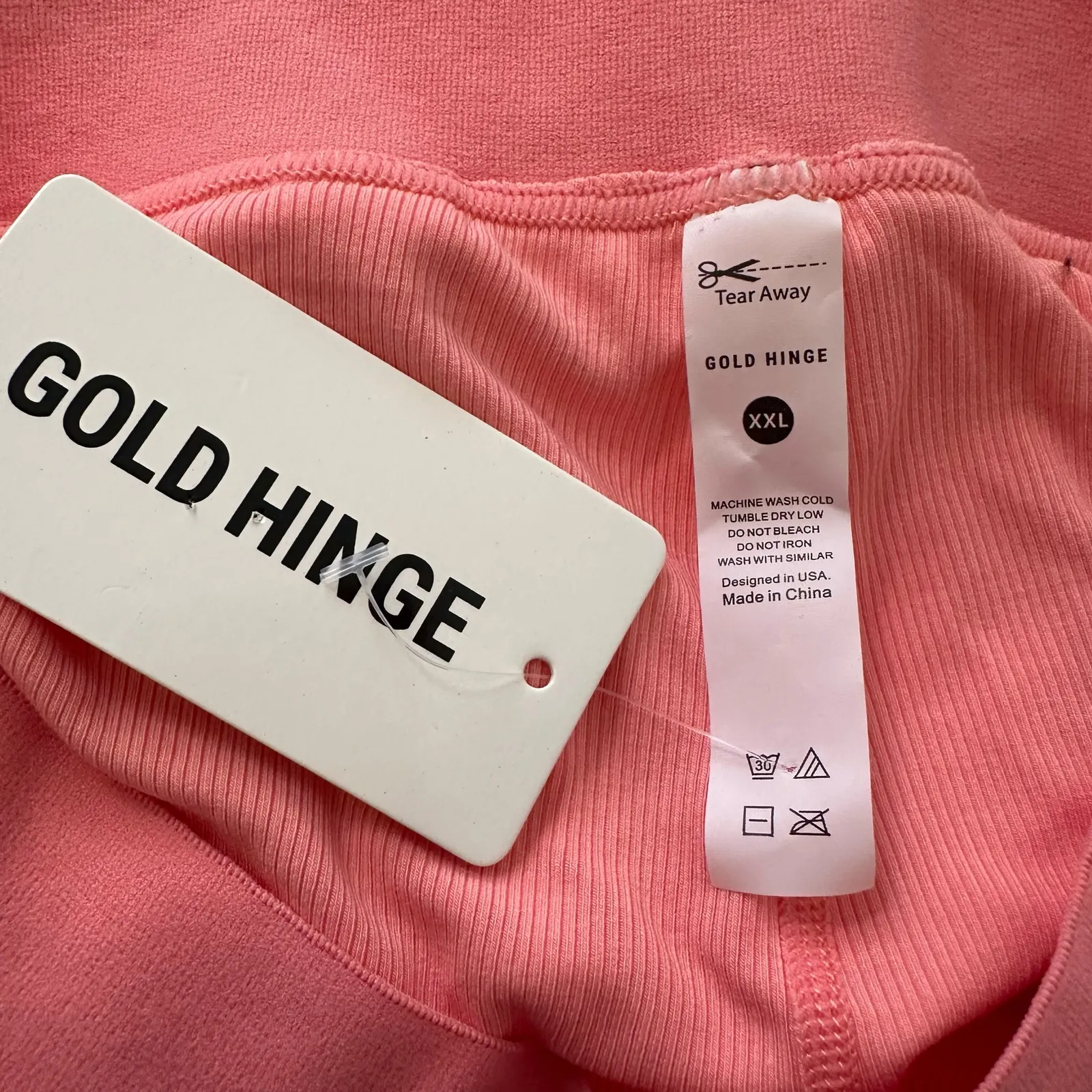 Gold Hinge bright pink ribbed mini tennis skirt size XXL NWT - Image 5