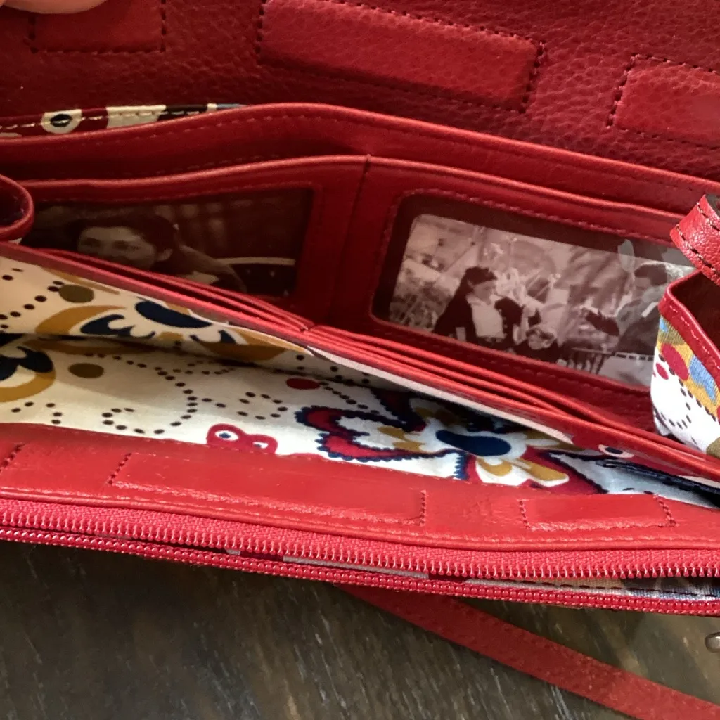 Brighton Red Croc-Embossed Leather Wristlet - Image 8