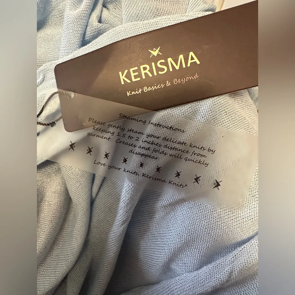 Kerisma Knee Length Blue Open Cardigan Medium - Image 5
