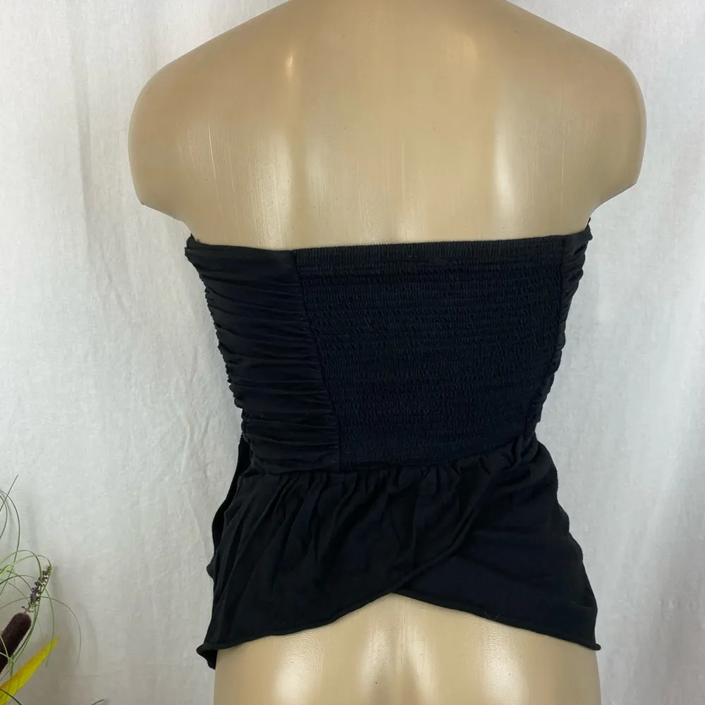 Free People Black Strapless Drape Front Tube Top M - Image 3